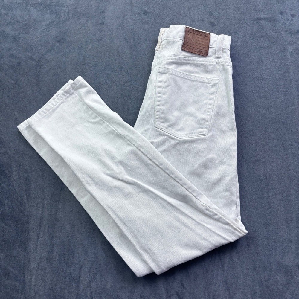 Polo Jeans Co Ralph Lauren Mens 31x34 White Relaxed Fit Straight Leg Denim Pants